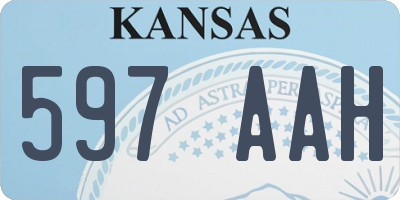 KS license plate 597AAH