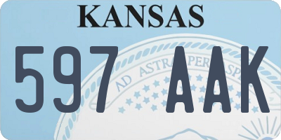 KS license plate 597AAK