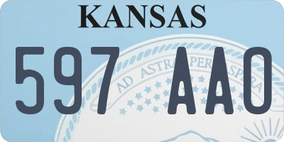 KS license plate 597AAO