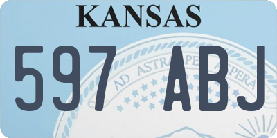 KS license plate 597ABJ