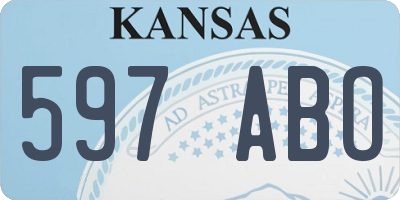 KS license plate 597ABO