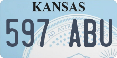 KS license plate 597ABU