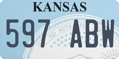 KS license plate 597ABW