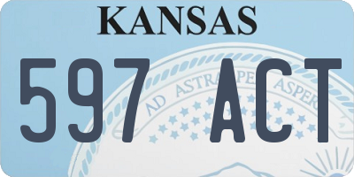 KS license plate 597ACT