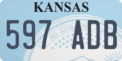 KS license plate 597ADB