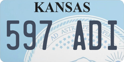 KS license plate 597ADI