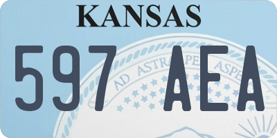 KS license plate 597AEA