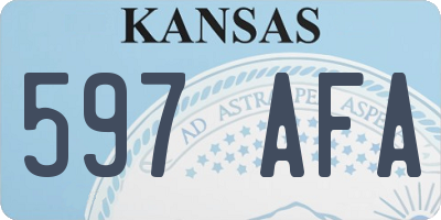 KS license plate 597AFA