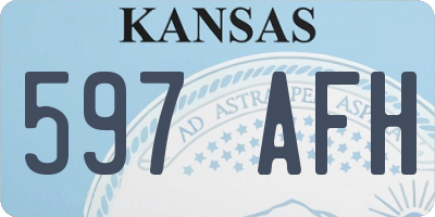 KS license plate 597AFH
