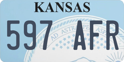 KS license plate 597AFR