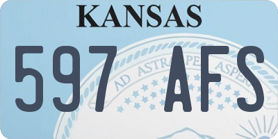 KS license plate 597AFS