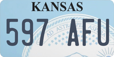 KS license plate 597AFU