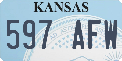 KS license plate 597AFW
