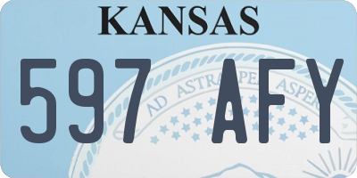 KS license plate 597AFY