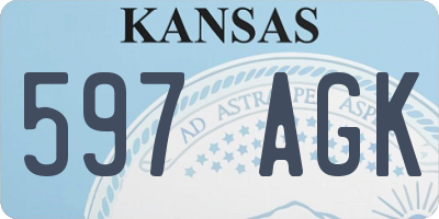 KS license plate 597AGK