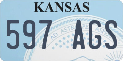 KS license plate 597AGS