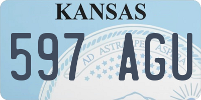 KS license plate 597AGU