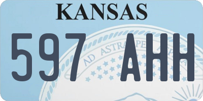 KS license plate 597AHH
