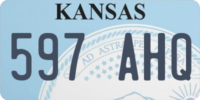 KS license plate 597AHQ