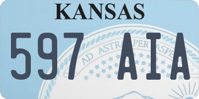 KS license plate 597AIA