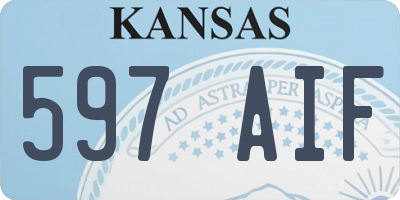 KS license plate 597AIF
