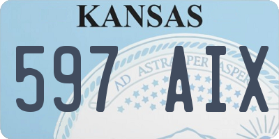 KS license plate 597AIX