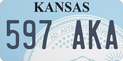 KS license plate 597AKA
