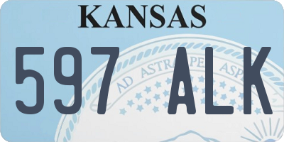 KS license plate 597ALK