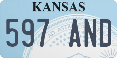 KS license plate 597AND