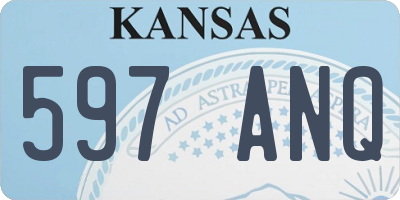 KS license plate 597ANQ