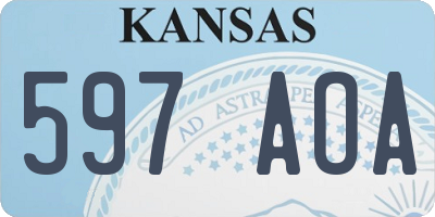 KS license plate 597AOA
