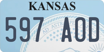 KS license plate 597AOD