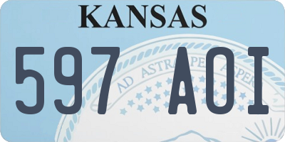 KS license plate 597AOI