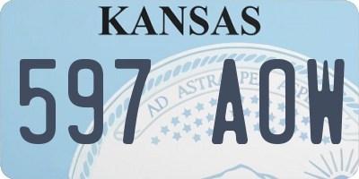 KS license plate 597AOW