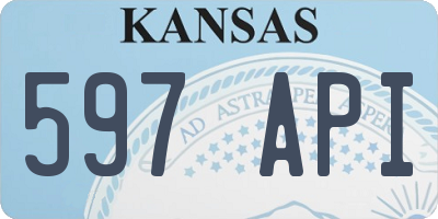 KS license plate 597API