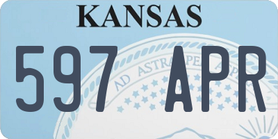 KS license plate 597APR