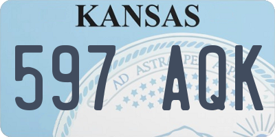 KS license plate 597AQK
