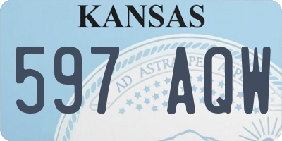 KS license plate 597AQW
