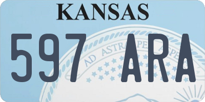KS license plate 597ARA