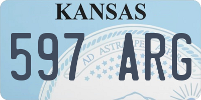 KS license plate 597ARG