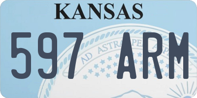 KS license plate 597ARM