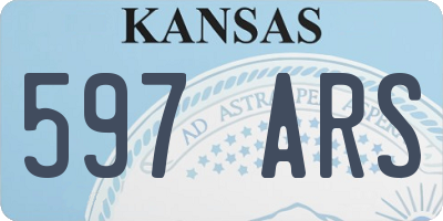 KS license plate 597ARS