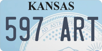 KS license plate 597ART