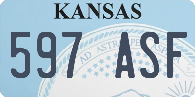 KS license plate 597ASF