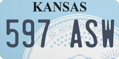 KS license plate 597ASW