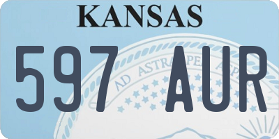 KS license plate 597AUR