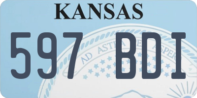 KS license plate 597BDI