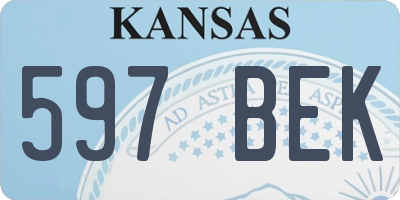 KS license plate 597BEK