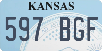KS license plate 597BGF