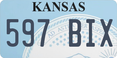 KS license plate 597BIX